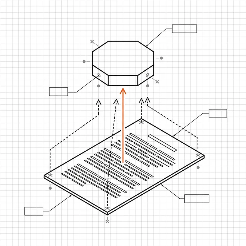 Exploded patent-style diagram of a single skill file feeding into an evaluator node