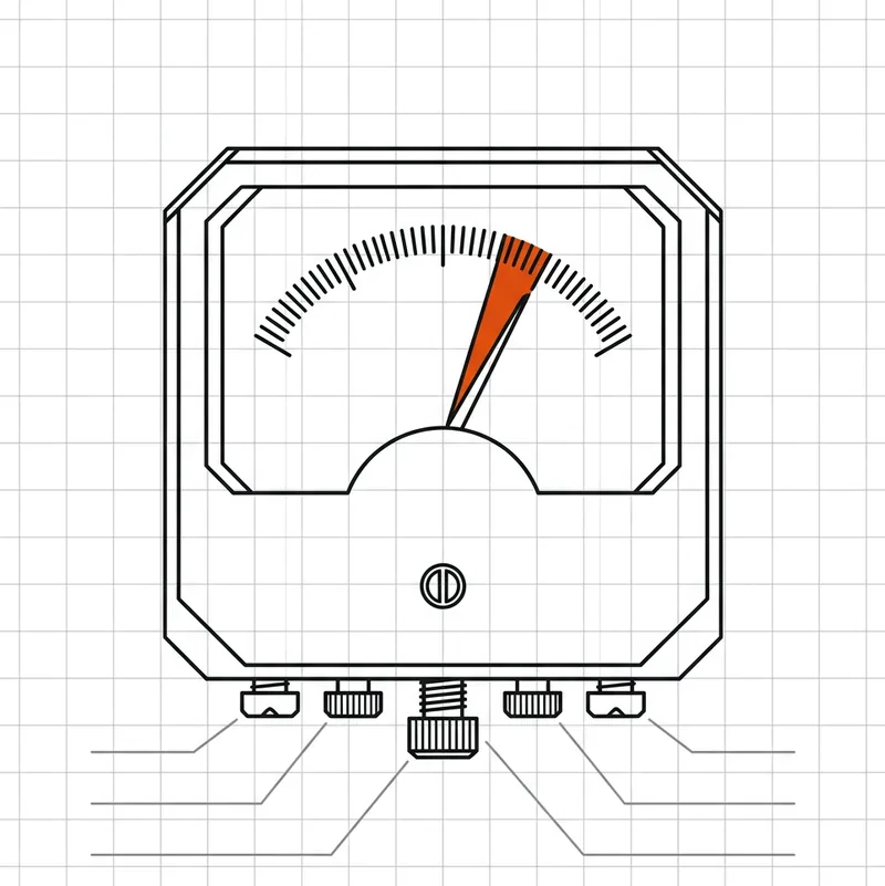 Single inspection gauge component with a pass threshold needle marked in ember orange